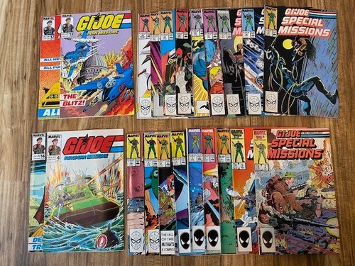 GI JOE–22 COMIC BOOK LOT-1980S-SPECIAL MISSIONS(18), EUROPEAN MISSIONS(4)-GOOD