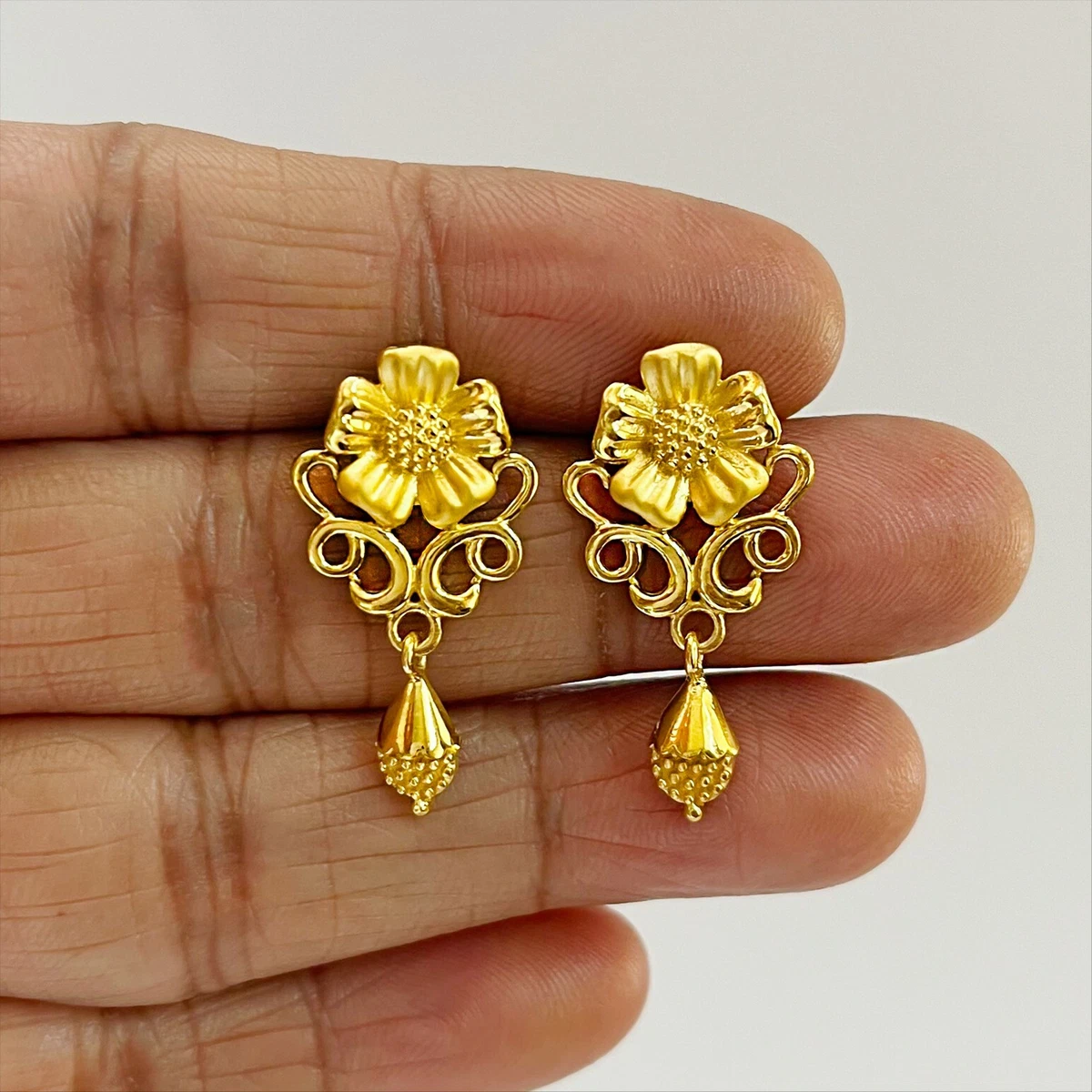 24k Gold plated real gold lookalike Chandbali earrings Set – Swatam Fashion