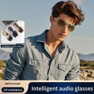 2026 Lunettes Bluetooth intelligentes Ecouteurs ouverts Lunettes de soleil 2 Conférenciers UV Résistant