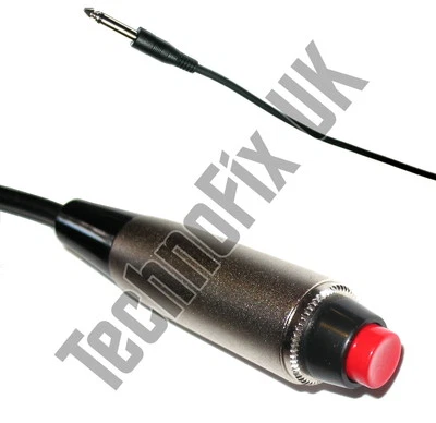 Hand PTT switch, straight cable, for desk/boom microphone/headset, ¼" jack