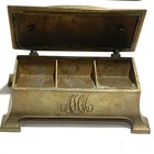 SET OF TWO ANTIQUE ENGLISH BRASS DESK ITEMS — photo 9