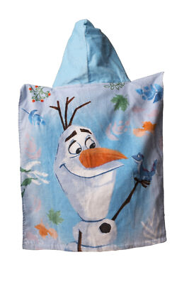 Disney Frozen Badeponcho für Kinder Hochwertiger Frottee aus 100 % Baumwolle
