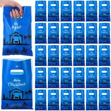 100 Pcs Christmas Nativity Gift Bags with Handles Nativity Scene Treat Bags P...