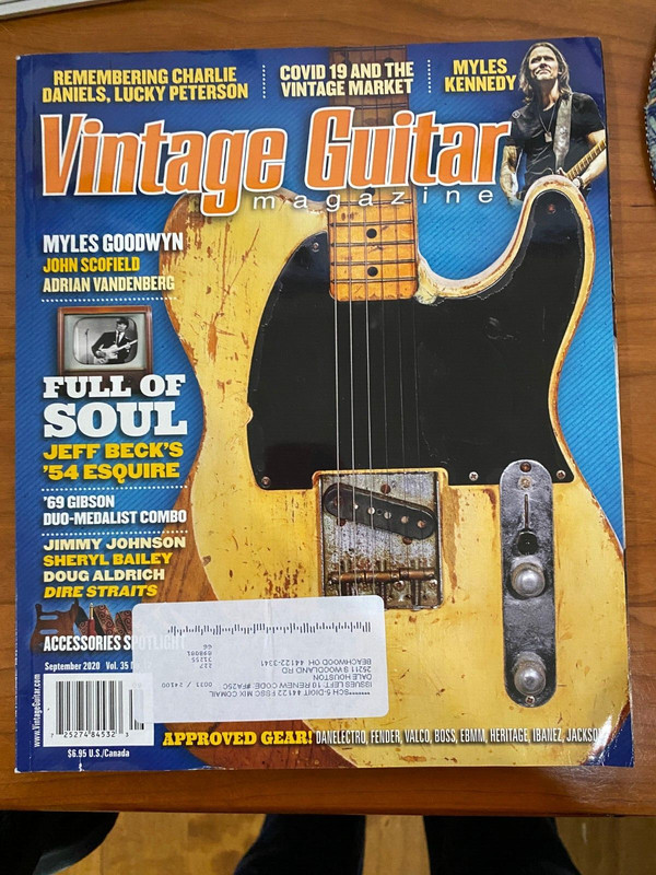 Vintage Guitar Magazine September 2020 - Jeff Beck's '54 squire