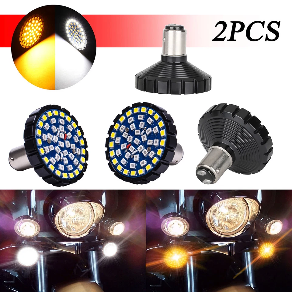 Luces de giro y estacionamiento ámbar/blanco para motocicleta Harley Davidson 1157 Foto 2 de 4