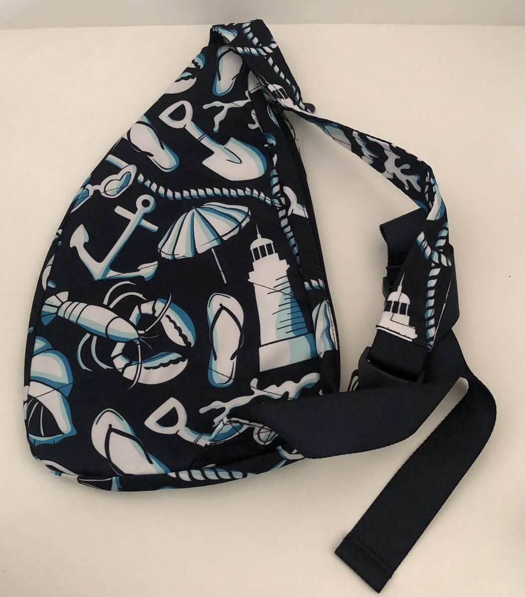 Vera Bradley Blue Nautical Sling Bag Backpack Lighten Up  display picture 1