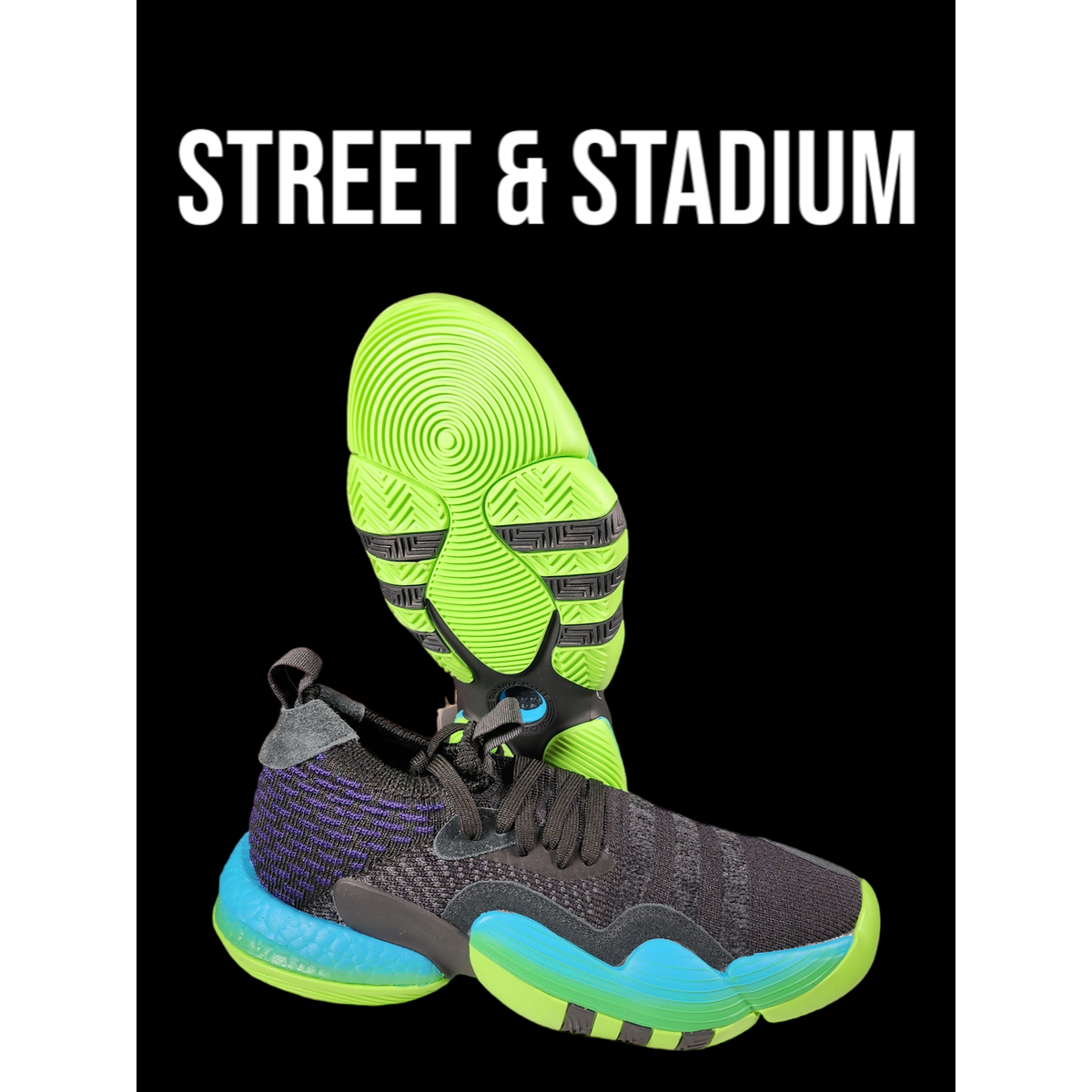 Men\'s Adidas Trae Young 2, size 8.5 CORE BLACK/SOLAR GREEN Men main image 4