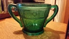 Rare Teal Ultramarine Doric & Pansy Sugar Bowl
