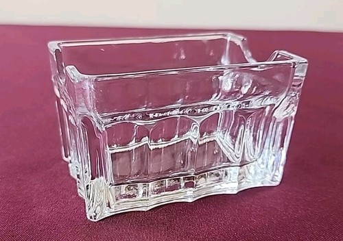 Restaurant Clear Glass Scalloped Sugar Sweetener Packet Holder Vintage Retro - Picture 3 of 9