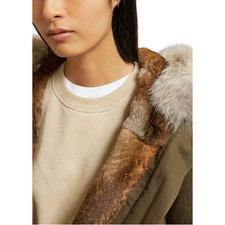 Ys Army Yves Salomon Size 34 Coat Liner Only Coyote Rabbit Fur J12-9