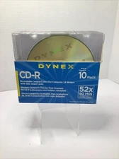 10 Pack Dynex Recordable Compact Disc CD-R DX-10CDR New