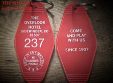 The Shining inspired 'Room 237' red with white printed OVERLOOK HOTEL KEYCHAIN