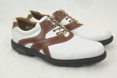 ECCO CLASSIC CROSSFIRE WHITE LEATHER SOFT SPIKED GOLF SHOES SIZE 13 US EUC!