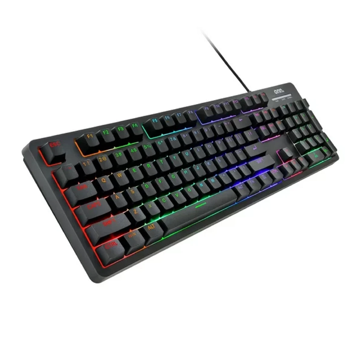 onn. 654741263 104-Key LED Gaming Membrane Keyboard, USB Wired  