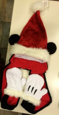 New Disney Parks Christmas Santa Mickey Mouse Ears and Gloves