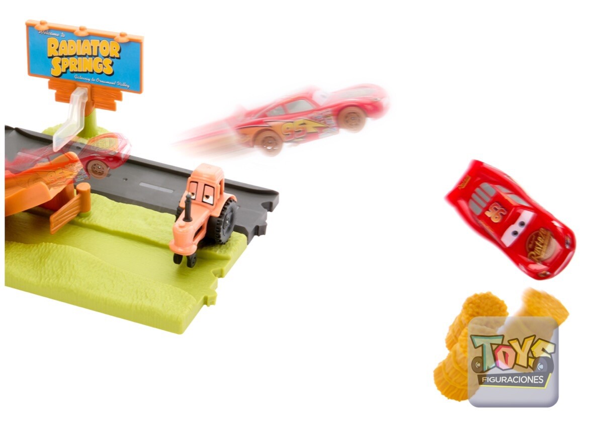 Disney Pixar Cars Frank Scape & Stunt Race 3 Vehicles Playset 2024