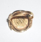 Vintage 14k Gold 1945 DOS PESOS COIN RING, stamped ITALY — photo 3