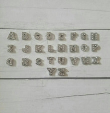 Floating Locket Letter Charms Tiny Alphabet ABC bling rhinestone initial