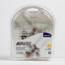 Nokya Crystal Clear H3 75w High Wattage Headlight Bulbs Nok7915 -1 Pair