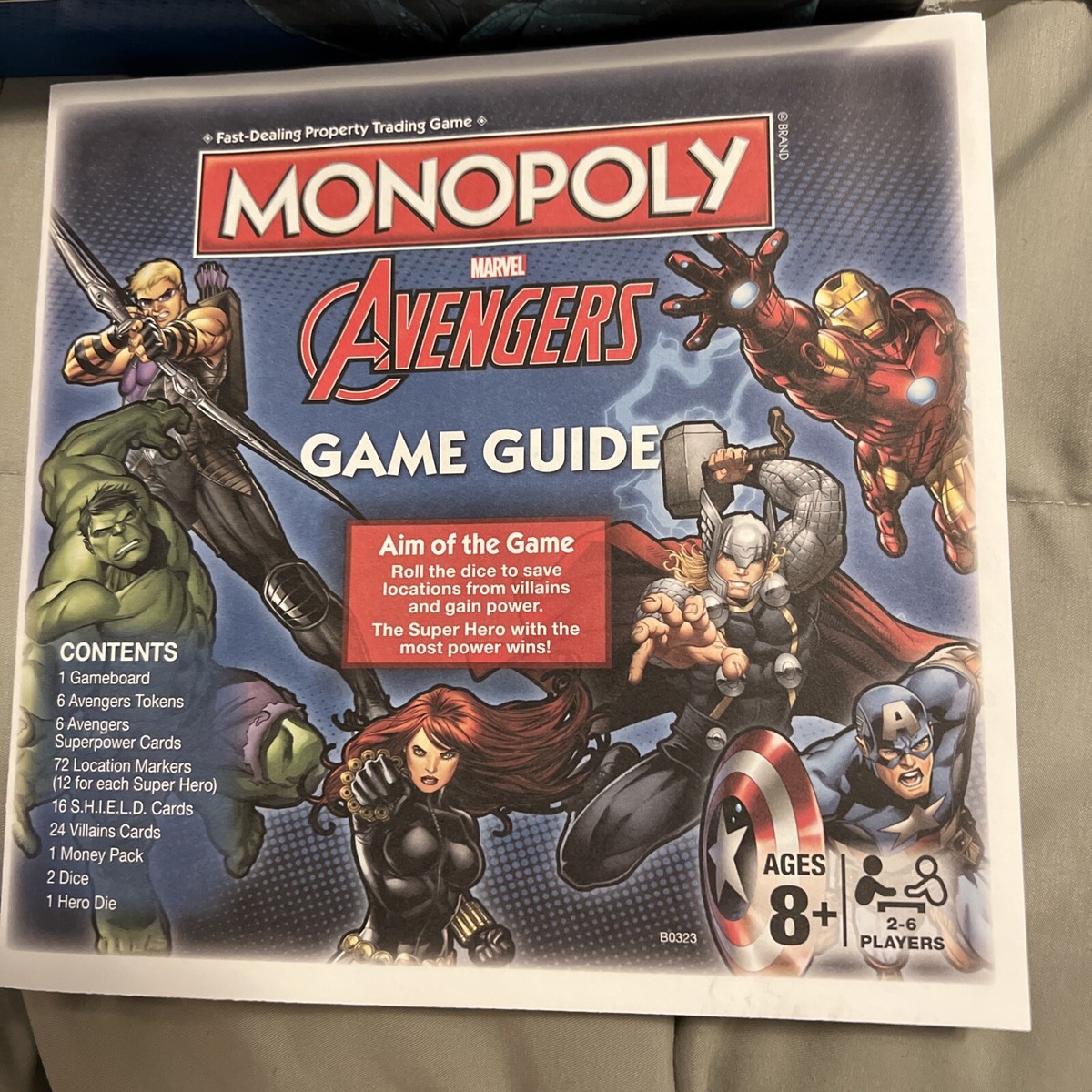 Monopoly MARVEL AVENGERS Game (Hasbro, 2014) 100% Complete Never