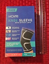 MOVFRI KNEE SLEEVE, SMALL, PAIR, GRAY/BLACK