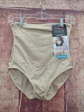 Maidenform High Waist Brief Firm Shapewear, Beige, Medium