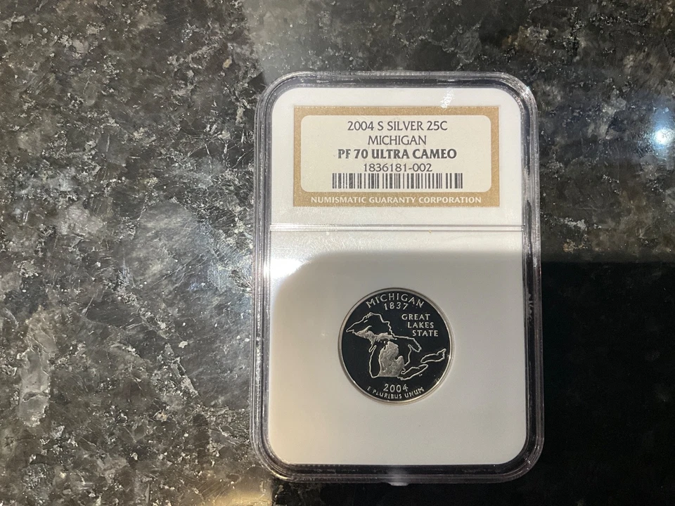 2004-S Silver U.S. State Quarters; WI, TX, FL, MI, & IA - NGC PF70 UC - Image 4 of 4