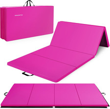 10X4 Feet 4-Panel Folding Gymnastics Mat   2-Inch Thick Pad with Vinyl Surface a