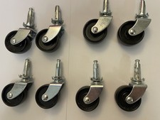 8 x Furniture swivel Castor Wheels With Inserts-For Divan Bed Trolley Sofa Chair
