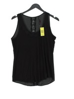 Karen Millen Women's T-Shirt UK 10 Black Viscose with Polyamide, Polyester Basic