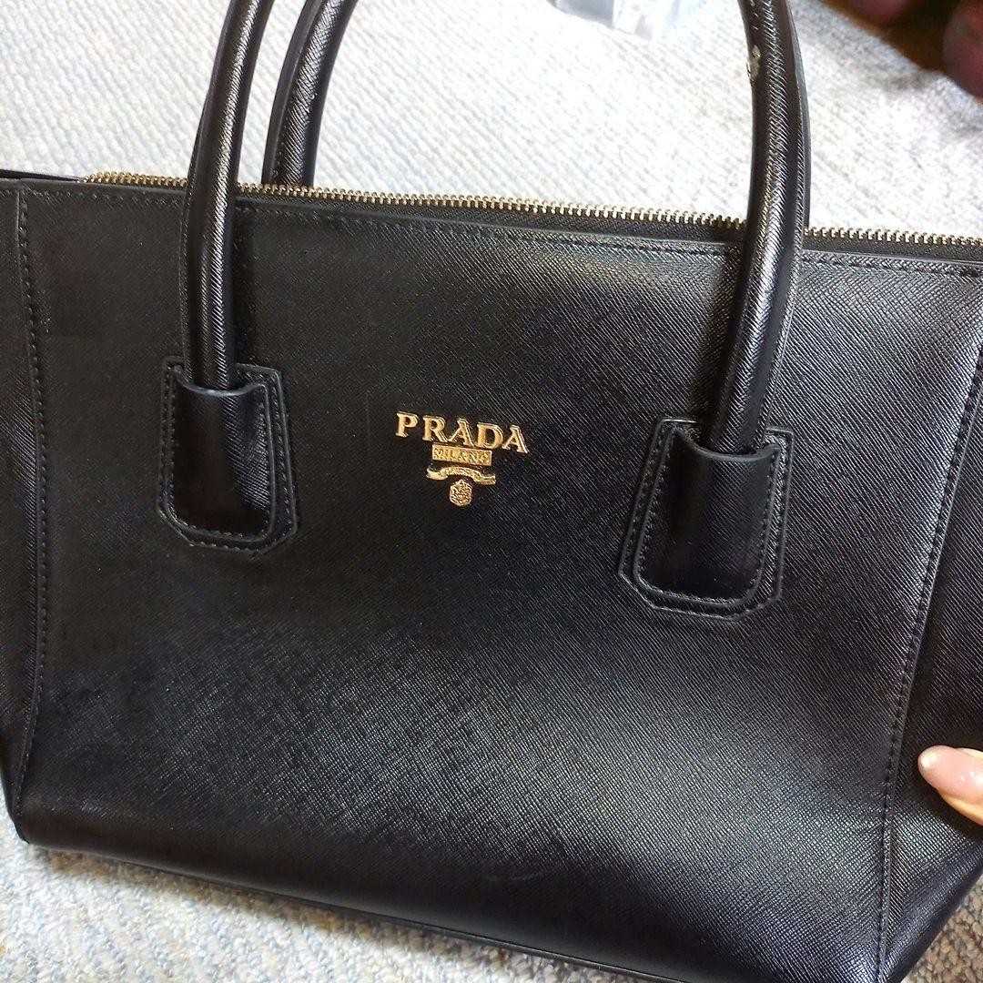 PRADA Black Leather Handbag From Japan