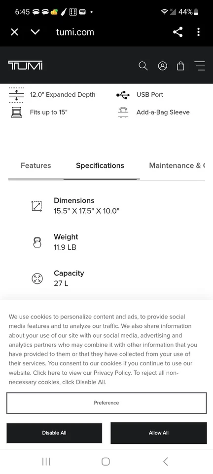 Tumi Alpha 3 Deluxe Leather 4-Wheeled Rolling Laptop Case Brief - Image 4 of 4
