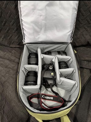 Canon EOS Rebel T7 Camera kit With 4 Lenses And Pro Backpack And Extra Batteries