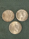 3 1923 PEACE LIBERTY ONE DOLLAR 90% SILVER COIN LOT