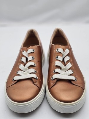 ECCO Shoes Women 40 Street Tray Metallic Leather Platform Chunky Comfort Sneaker