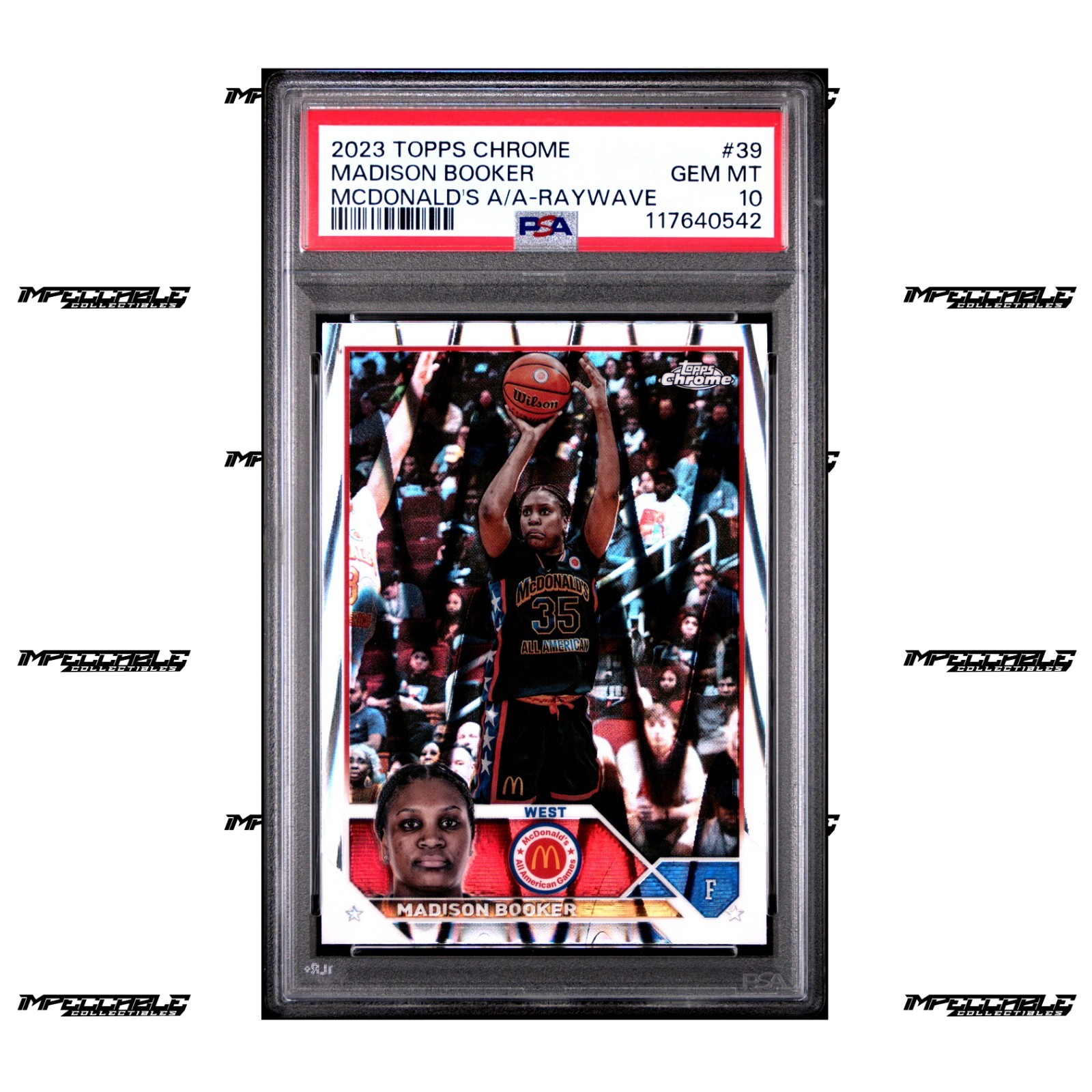 2023 Topps McDonald's A/A - Raywave #39 Madison Booker Rookie PSA 10 POP 1