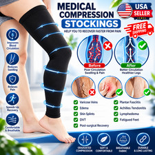 Thigh High Compression Stockings - Leg Support Pain Relief for Men Women USA