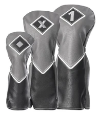 Athletic Works Club Headcover Set, Gray/Black, 3 Pack