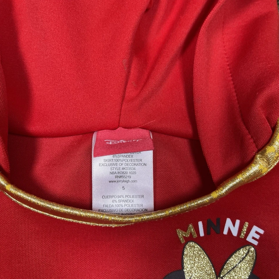 Disney Minnie Mouse Sleeve Tutu Red Dress-hoodie Girls Size Size 5 - Image 3 of 4