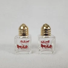 Mackinac Island Michigan Grand Hotel Glass Gold Top Salt & Pepper Shakers 15 ml