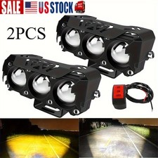 2x Led Motorcycle Spot Lights Auxiliary Headlight Driving Fog Lamp Yellow White