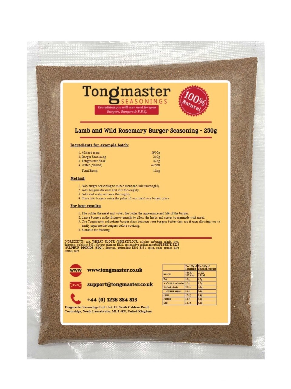 Lamb & Wild Rosemary Burger Seasoning - 250g