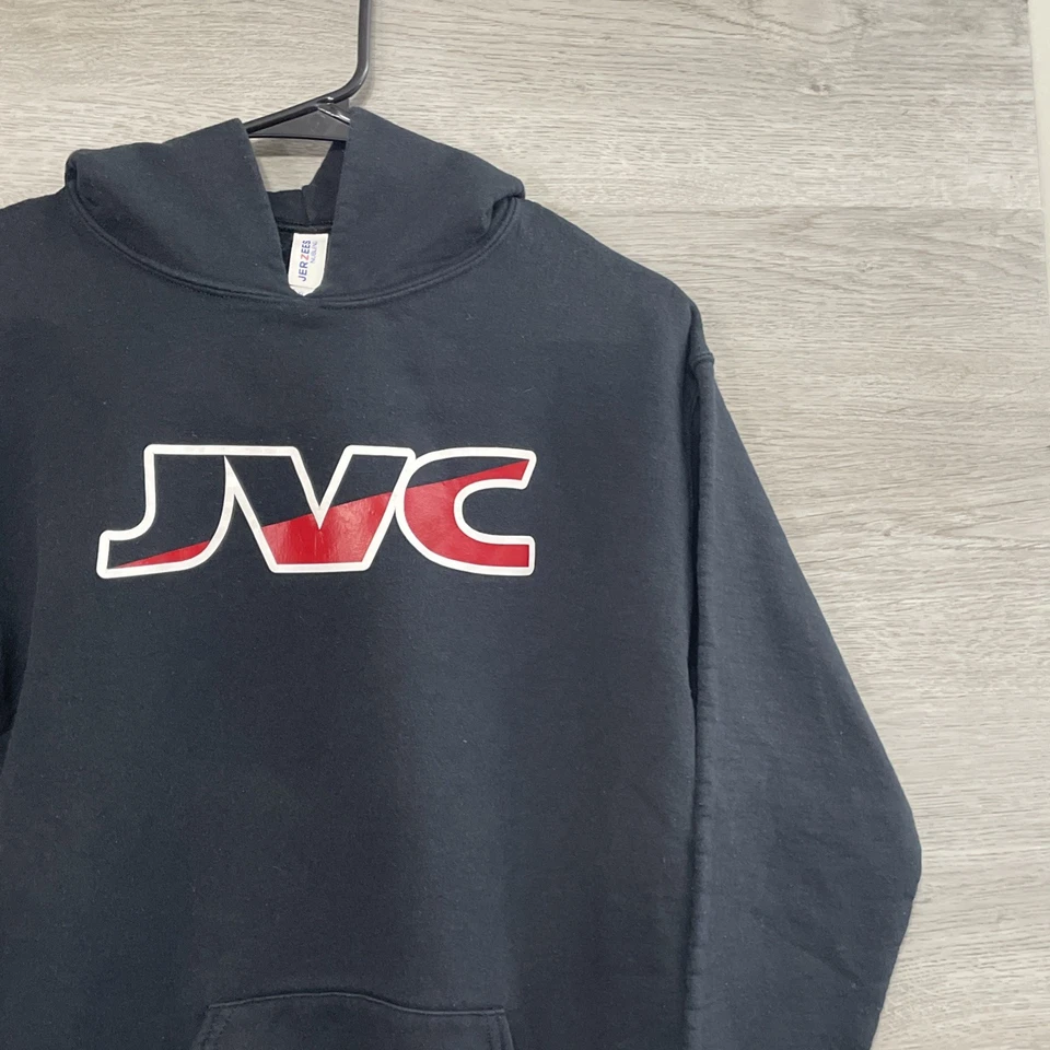 Sudadera con Capucha Vintage Años 90 JVC Audio/Música Gráfico Logo Negra Talla Grande XL (E) Foto 3 de 4