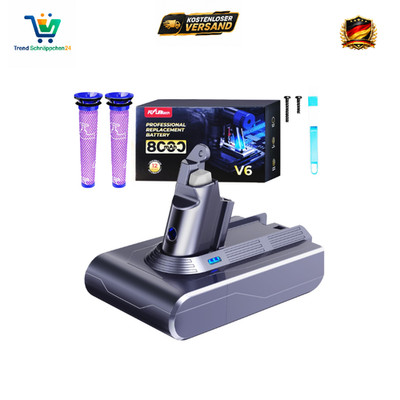 FLYLINKTECH V6 Akku 8Ah Dyson Ersatzakku Mit 2 Filtern