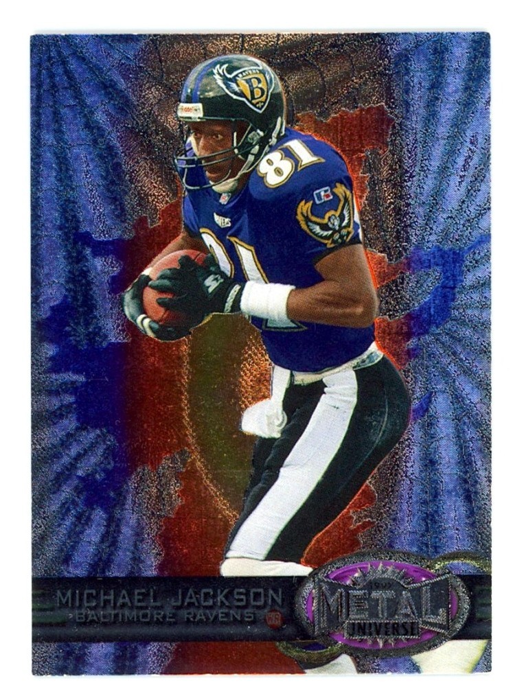 1997 Skybox Metal Universe Michael Jackson #57 Baltimore Ravens NFL Football