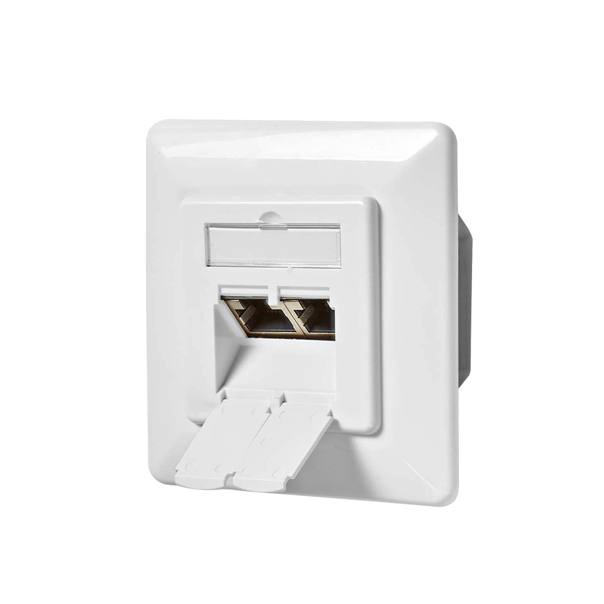 Double prise murale RJ45 Cat6a Nedis pour brancher TV et console