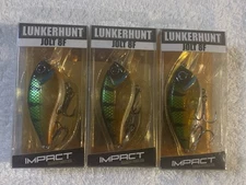 (LOT OF 3) LUNKERHUNT JOLT 8F   3/8oz.  IMPACT SERIES GREEN BACK NIP