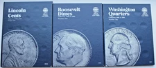 Lot 3 New Whitman Coin Folders #9004 Cents #9029 Dimes #9031 Quarters