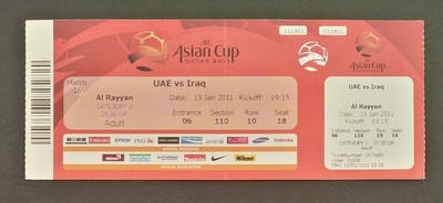 TICKET AFC Asien Cup Katar 2011 UAE - Irak # Match 16 # 018