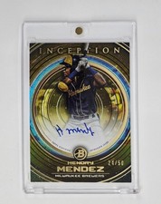 MINT #/50 GOLD AUTO 2022 Bowman Inception Prospect Hendry Mendez Milwaukee MLB